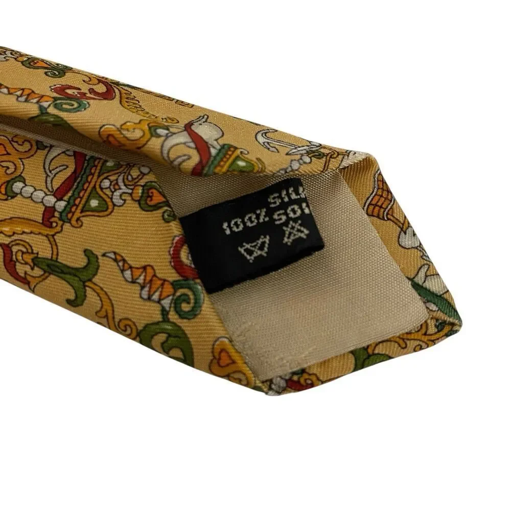 Salvatore Ferragamo Tie Mens 100% Silk Dolphins & Anchors Made in Italy Novelty